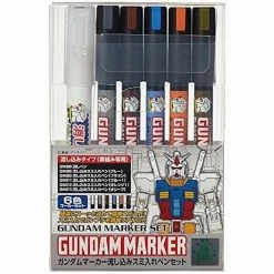 Brand new 😉 Bandai Gundam Marker Extra Thin Panel Pen Set (6) 🔔