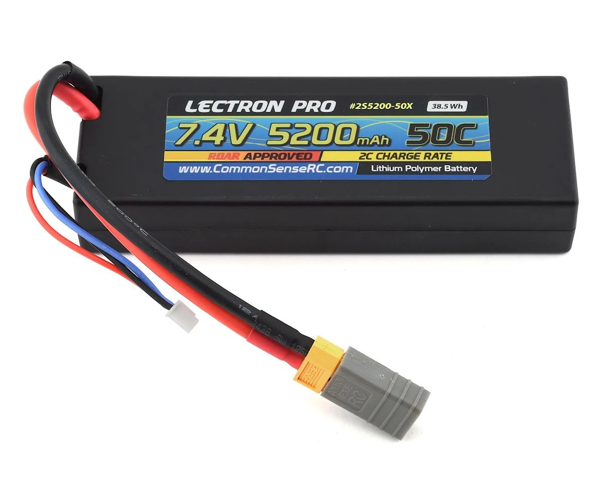 Outlet ๐ Common Sense RC Lectron Pro 2S 50C LiPo Battery w/XT60 (7.4V/5200mAh) โญ