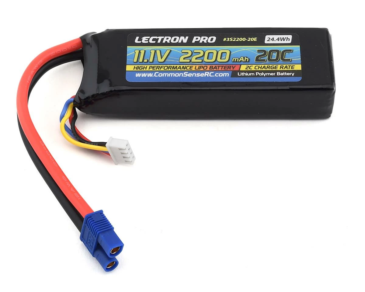 Best Pirce 💯 Common Sense RC Lectron Pro 3S 20C LiPo Battery w/EC3 (11.1V/2200mAh) 🤩