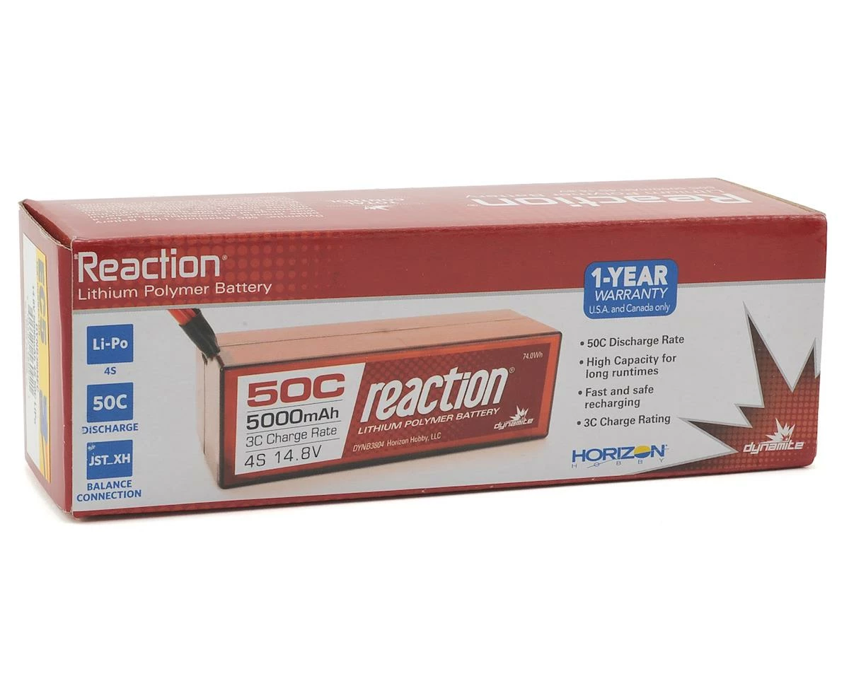 Discount โญ Dynamite Reaction 4S 50C Hard Case LiPo Battery w/EC5 (14.8V/5000mAh) ๐งจ - Image 2