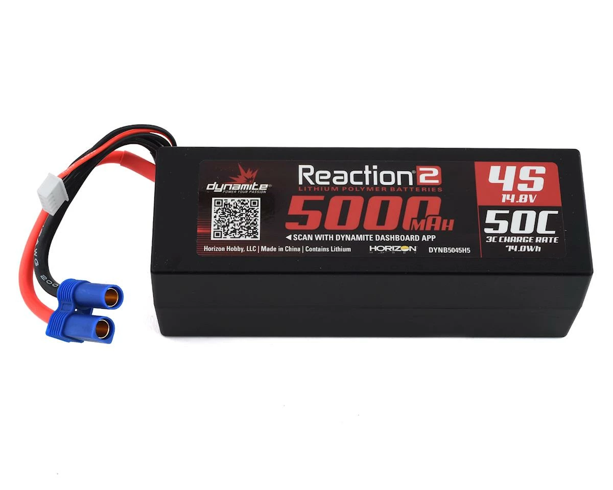 Deals 🔥 Dynamite Reaction 4S 50C Hard Case LiPo Battery w/EC5 (14.8V/5000mAh) 😉