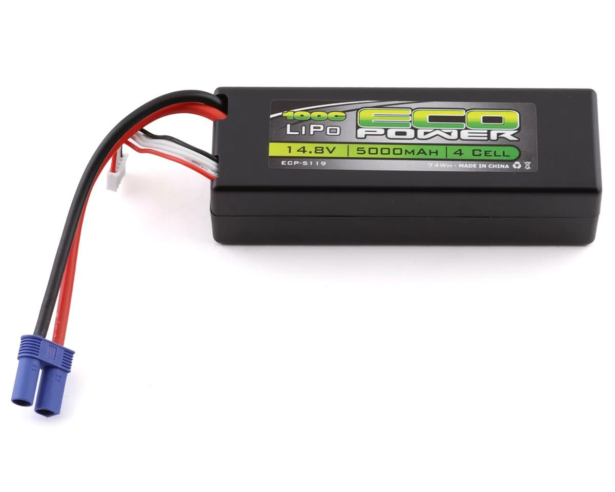 Buy 💯 EcoPower "Basher" 4S 100C Hard Case LiPo Battery w/EC5 (14.8V/5000mAh) 🎁