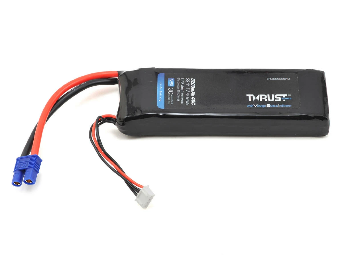 Brand new ⭐ E-flite Thrust VSI 3S 40C LiPo Battery (11.1V/3200mAh) w/EC3 Connector 😍