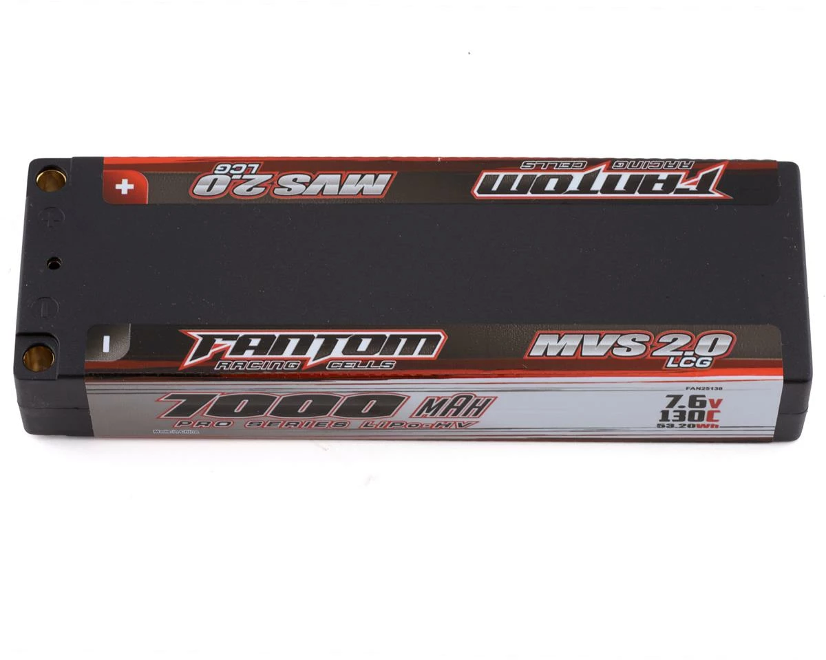 Hot Sale ✔️ Fantom Pro Series HV MVS 2.0 LCG 2S LiPo 130C Battery (7.6/7000mAh) w/5mm Bullets ⌛