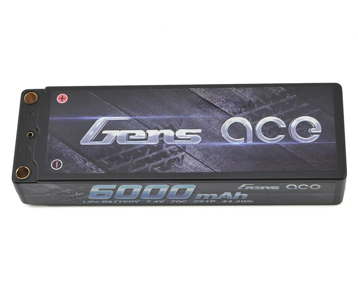 Cheapest 😍 Gens Ace 2s LiPo Battery Pack 70C (7.4V/6000mAh) w/5mm Bullet, Adapters, & Wire Harnesses ✨