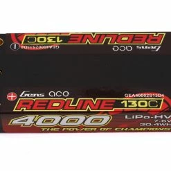 Discount ❤️ Gens Ace Redline 2s LiHv LiPo Battery Pack 130C (7.6V/4000mAh) w/4mm Bullets 🔔