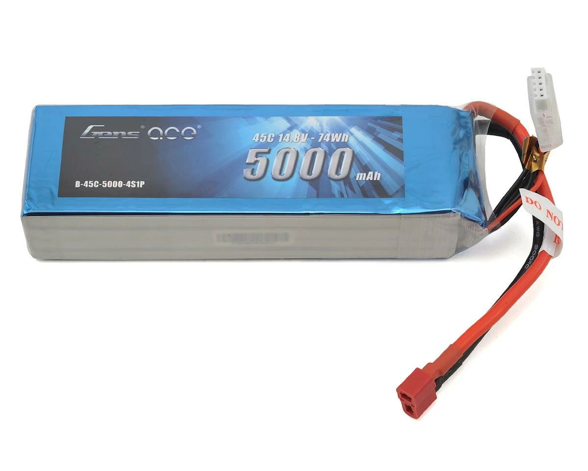 Outlet ⌛ Gens Ace 4S LiPo Battery 45C (14.8V/5000mAh) w/T-Style Connector ✨