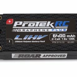 Coupon 🎁 ProTek RC 2S 130C Low IR Si-Graphene + HV Shorty LiPo Battery (7.6V/6400mAh) w/5mm Connectors (ROAR Approved) 🎉