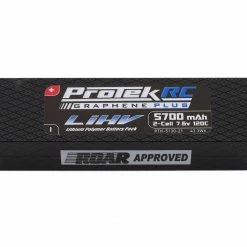 Buy ✨ ProTek RC 2S Slim 120C Low IR Si-Graphene + HV LiPo Battery (7.6V/5700mAh) w/5mm Connectors (Pending ROAR Approved) ⌛