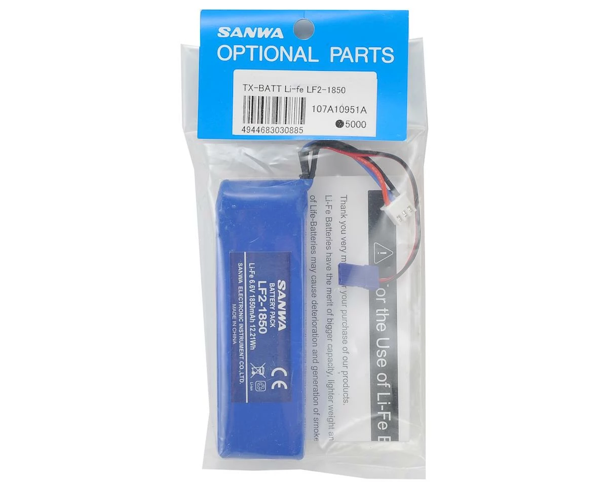 Flash Sale 🔔 Sanwa/Airtronics LF2-1850 2S LiFe Transmitter Battery (6.6V/1850mAh) (MT4, M12) 🔔 - Image 2