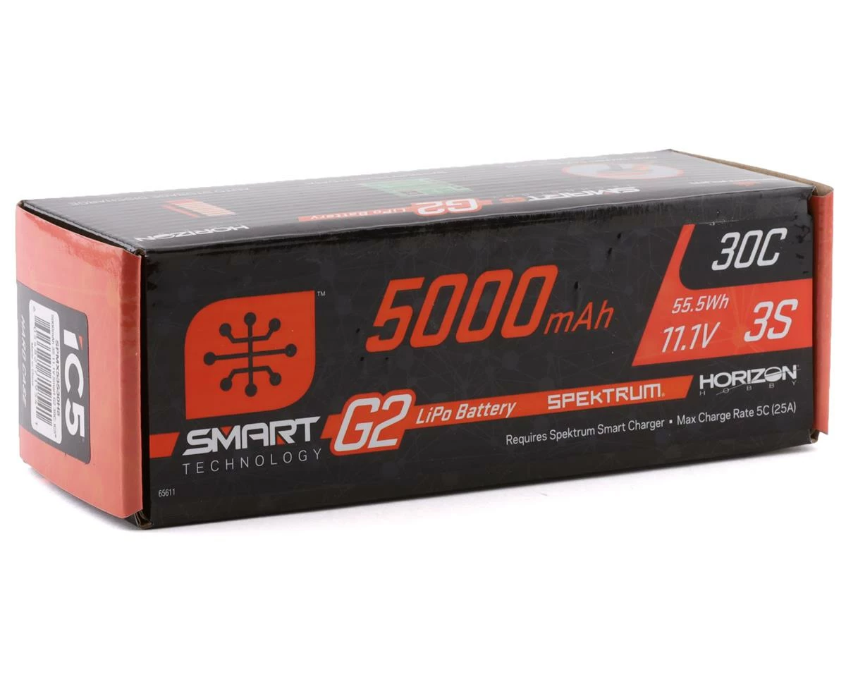Deals 🔥 Spektrum RC 3S Smart G2 LiPo 30C Battery Pack (11.1V/5000mAh) w/IC5 Connector ✨ - Image 2