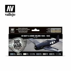 Promo โ Vallejo Paints Wwii Us Navy & Usmc 1940-1945 Model Air Set 17Ml ๐