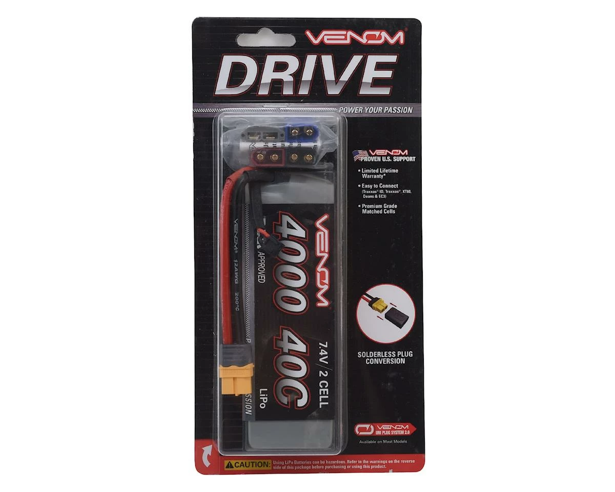 Budget ๐ Venom Power 2S 40C Hard Case LiPo Battery w/UNI 2.0 (7.4V/4000mAh) โญ - Image 3