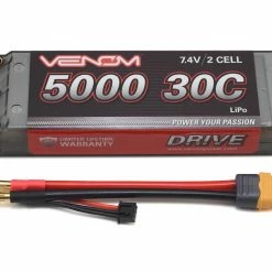 Discount ✔️ Venom Power 2S 30C Hard Case LiPo Battery w/UNI 2.0 Connector (7.4V/5000mAh) 🎁