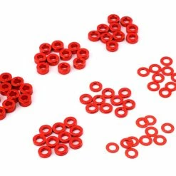 Wholesale ๐งจ Yeah Racing 3x0.25/0.5/1.5/2/2.5/3mm Flat Washer Set (Red) (70) ๐